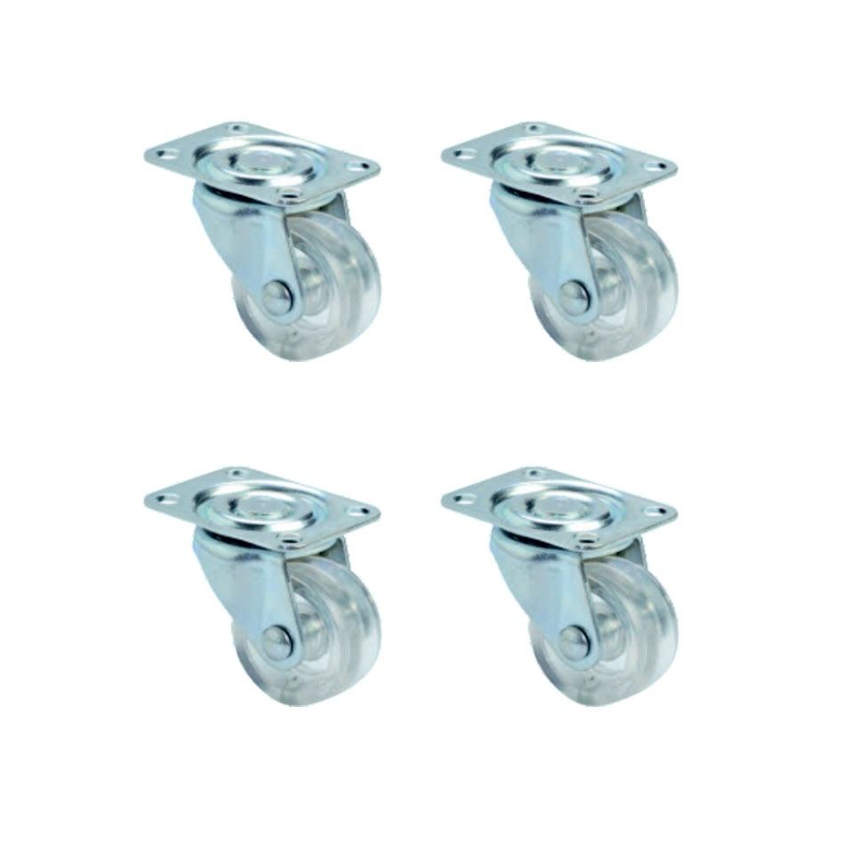 Bilyalı Teker 28MM Metal Taban 4 Adet Şeffaf