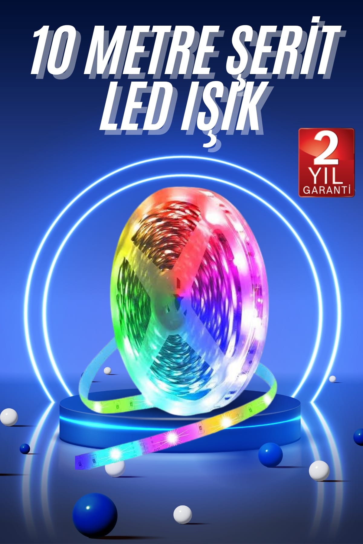 RGB Neon Şerit Led Lamba 10 Metre İç Mekan Tasarımına Uygun