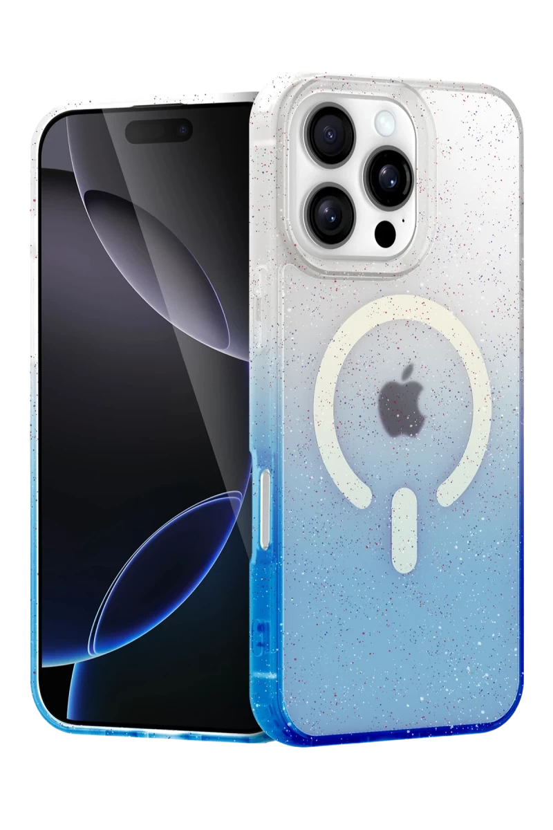 Apple iPhone 16 Pro Max Uyumlu Pummel Shiny Magsafe Kapak - Mavi