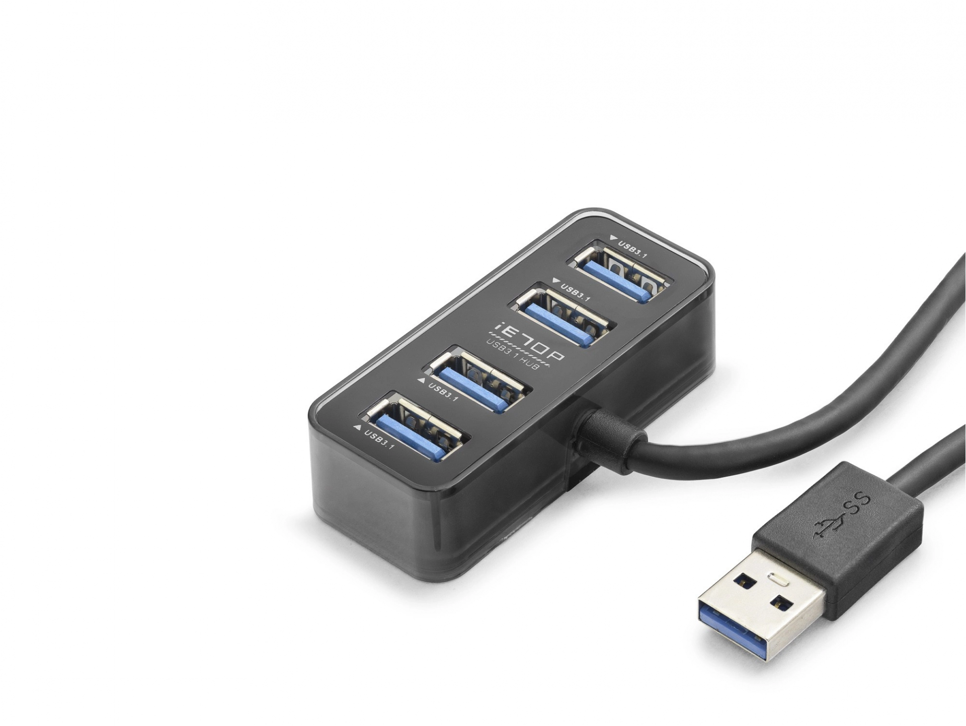 Siyah 4 Port USB Hub Type-C 5 Gbps Uyumlu Cihazlar için