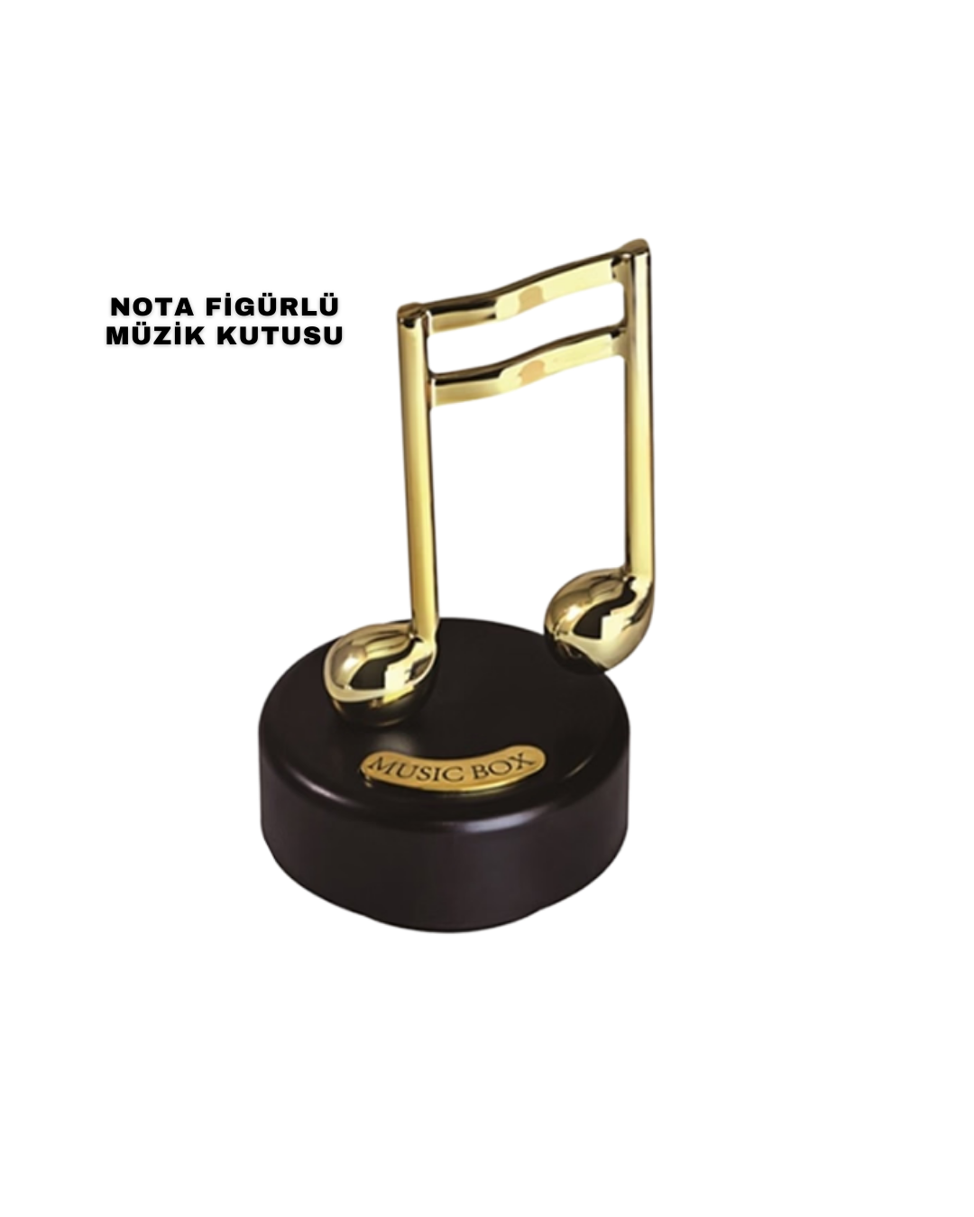 Altın Nota Figürlü Müzik Kutusu