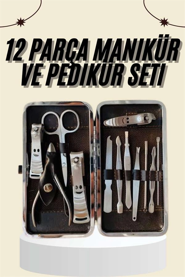 Profesyonel Tırnak Bakım Seti 12 Parça Çanta Tipi