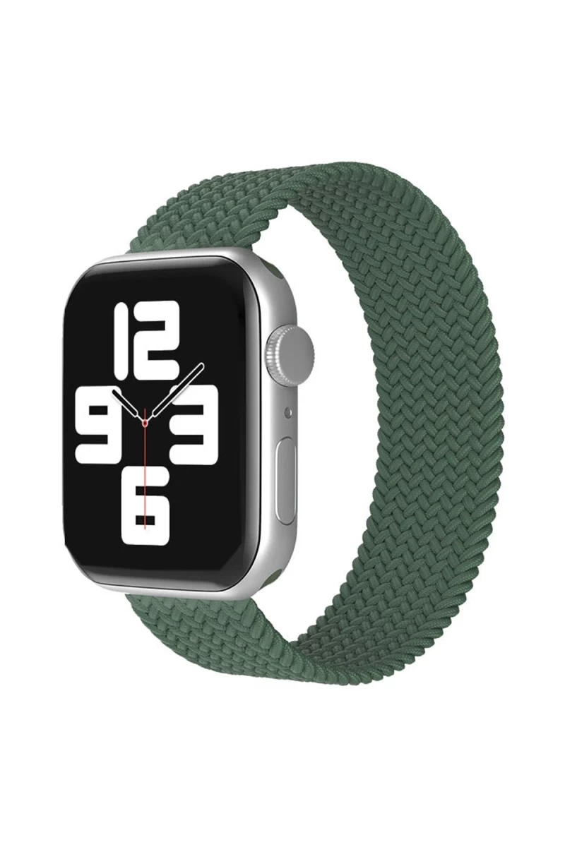 Apple Watch 38mm Uyumlu Ayarlı Solo Silikon Kordon - Haki Yeşil