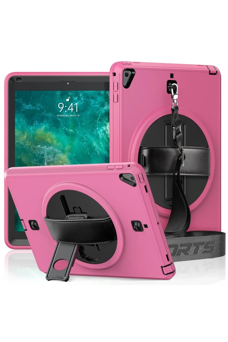 Apple iPad 5 Air 9.7 Kılıf Strap-C Otterbox Tablet Kapak - Pembe
