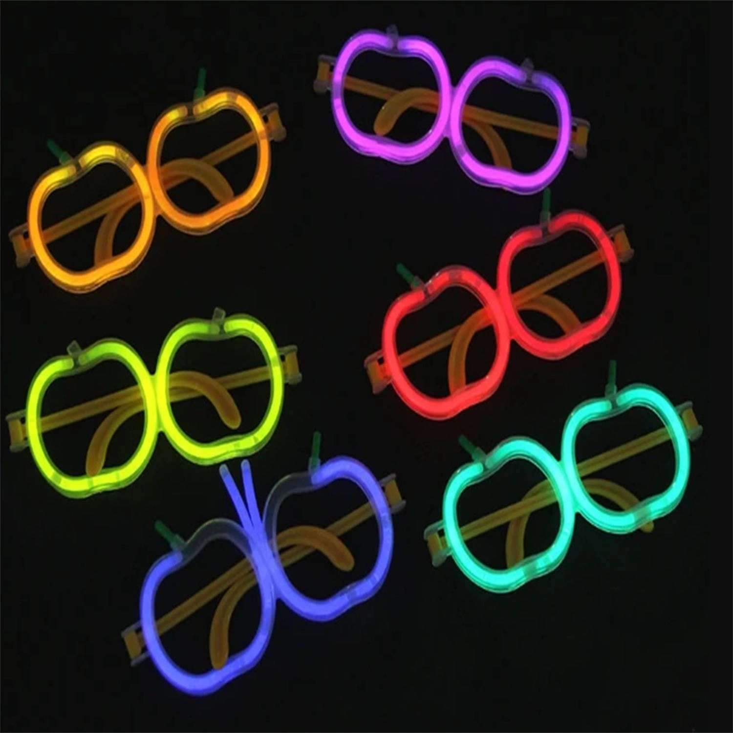 Eğlenceli Glow Stick Gözlük 12 Adet Elma Şeklinde