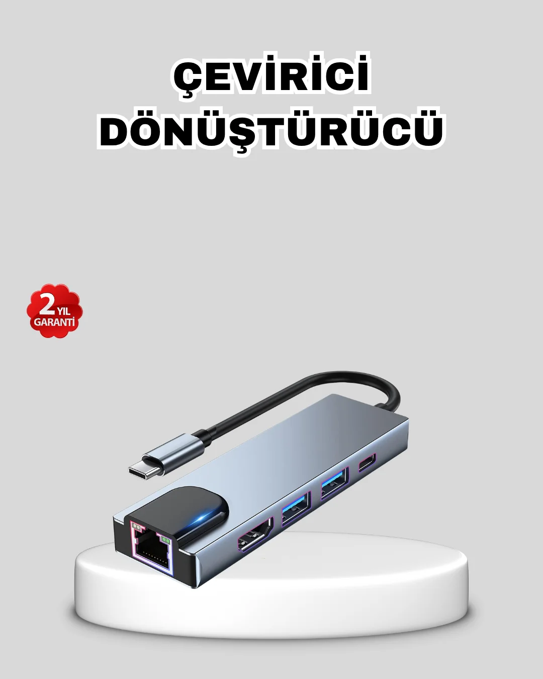 Type-C Çoklu Dönüştürücü – Alüminyum Gövde, Hızlı Veri Aktarımı ve Şarj Desteği