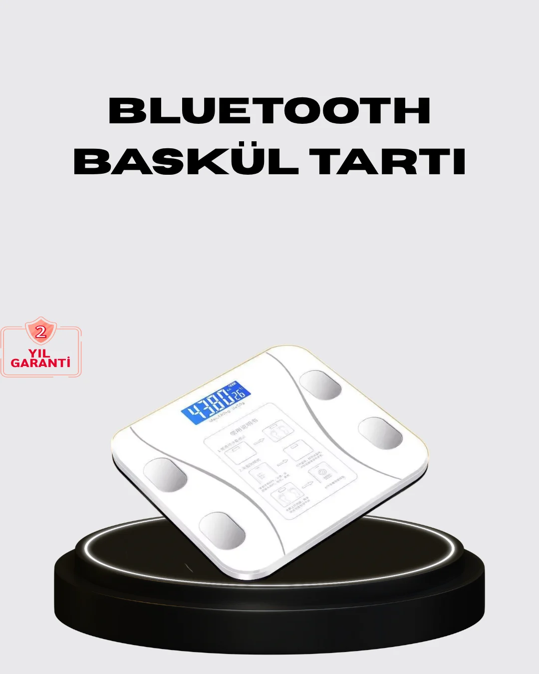 Akıllı Dijital Baskül – Bluetooth Bağlantılı, 8 Ölçüm Verili, Akıllı Vücut Analiz Tartısı
