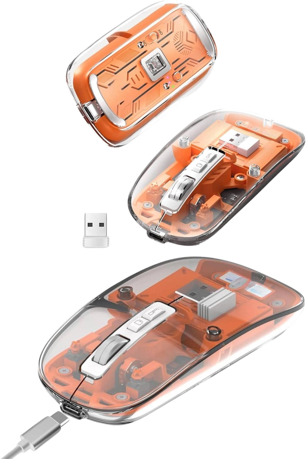 Ergonomik Bluetooth Kablosuz Mouse 2.4GHz Alıcı ile
