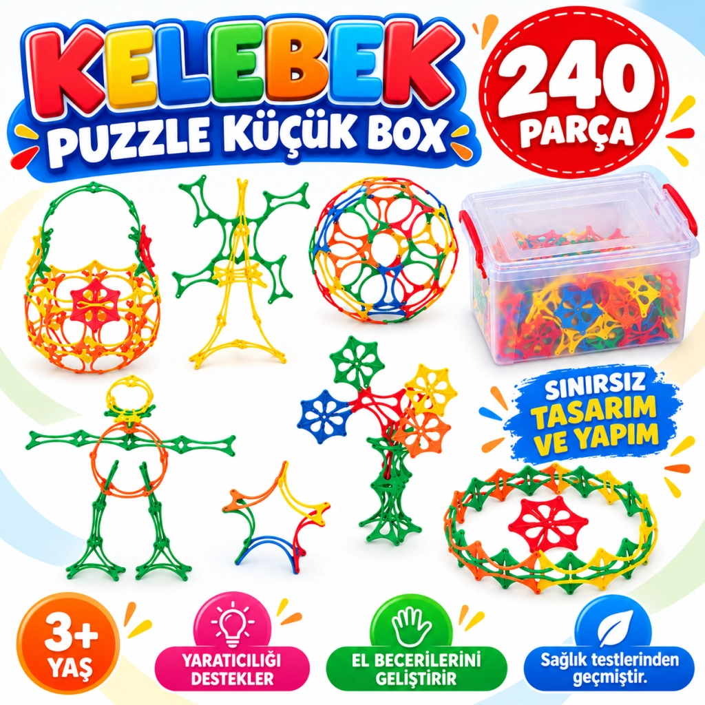 Eğlenceli Puzzle Küçük Box 240 Parça Zeka Oyunları