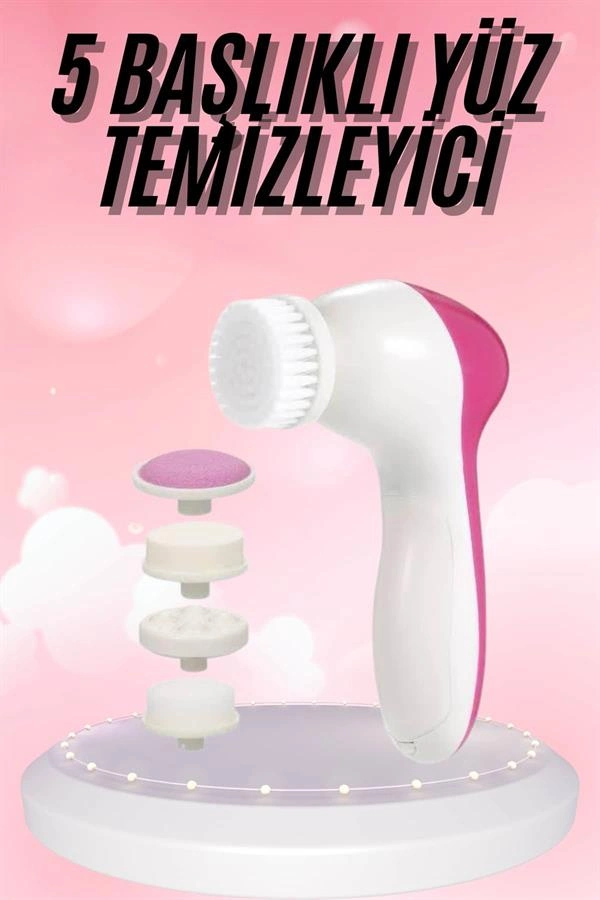 Canlandırıcı 5 Başlıklı Titreşimli Cilt Temizleme Seti