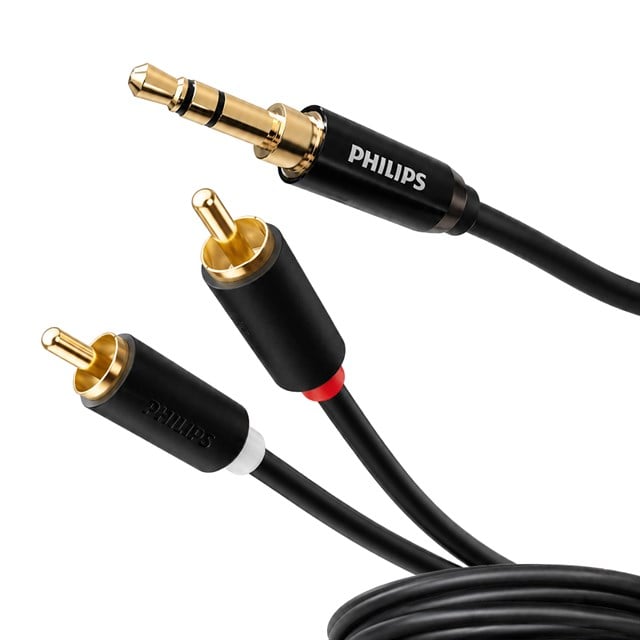 SWR2121B/93 3.5mm Stereo 2 RCA AUX Ses Kablosu 5 Metre Hi-Fi Ses Kalitesi
