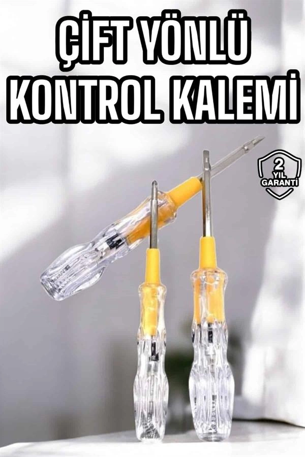 Şeffaf Tornavida Çift Taraflı Elektrik Kontrol Kalemi