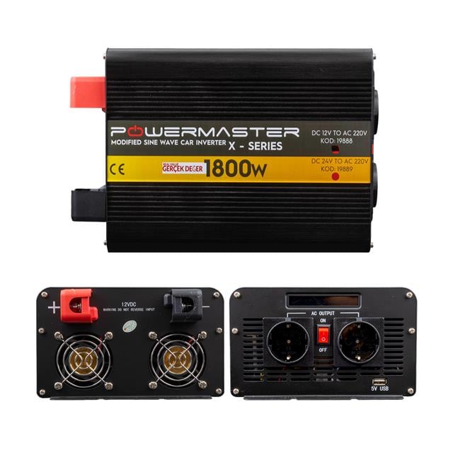 12-220V 12 Volt 1800 Watt Modified Sinus İnverter PWR1800-12