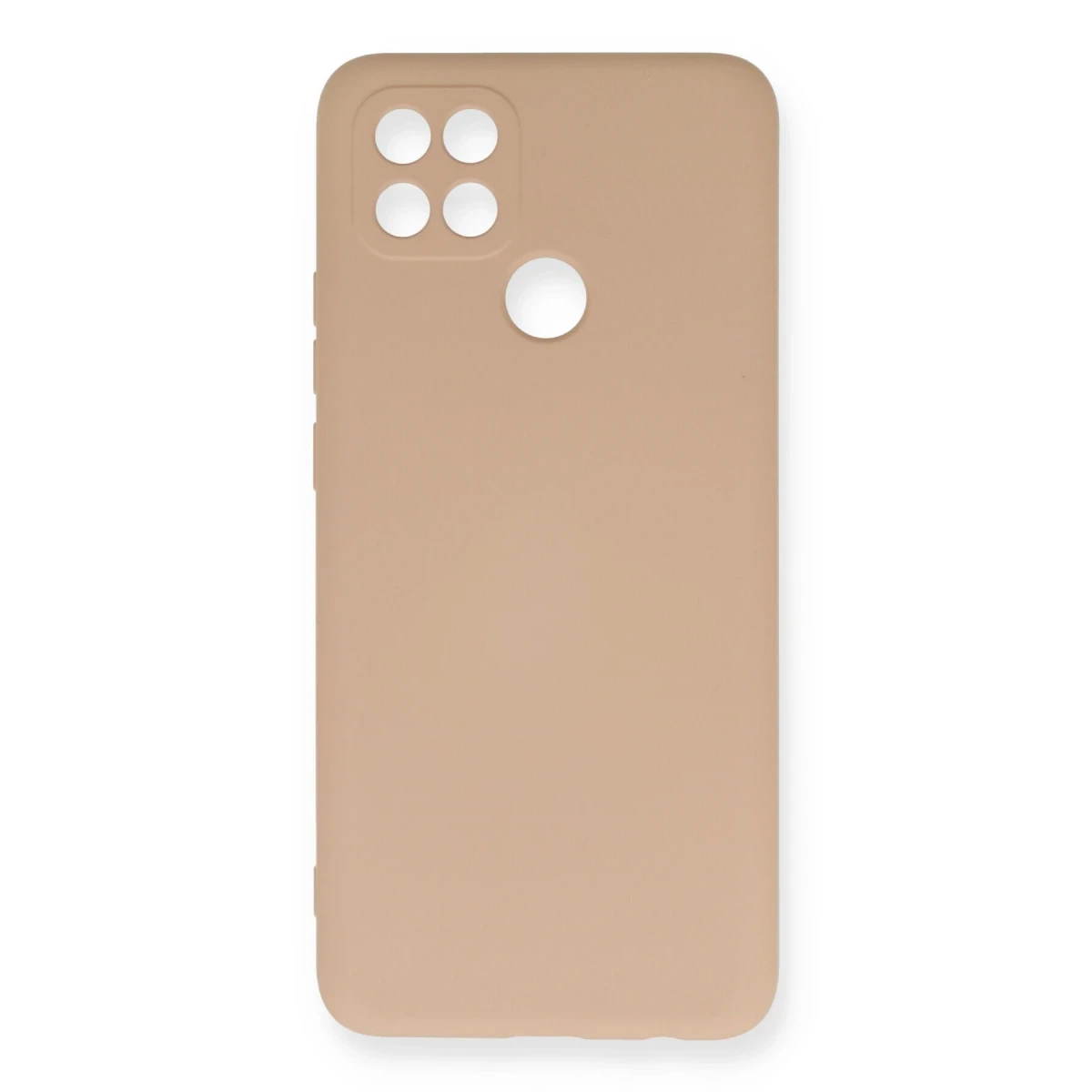 Oppo A15 Kılıf Nano içi Kadife Silikon - Pudra
