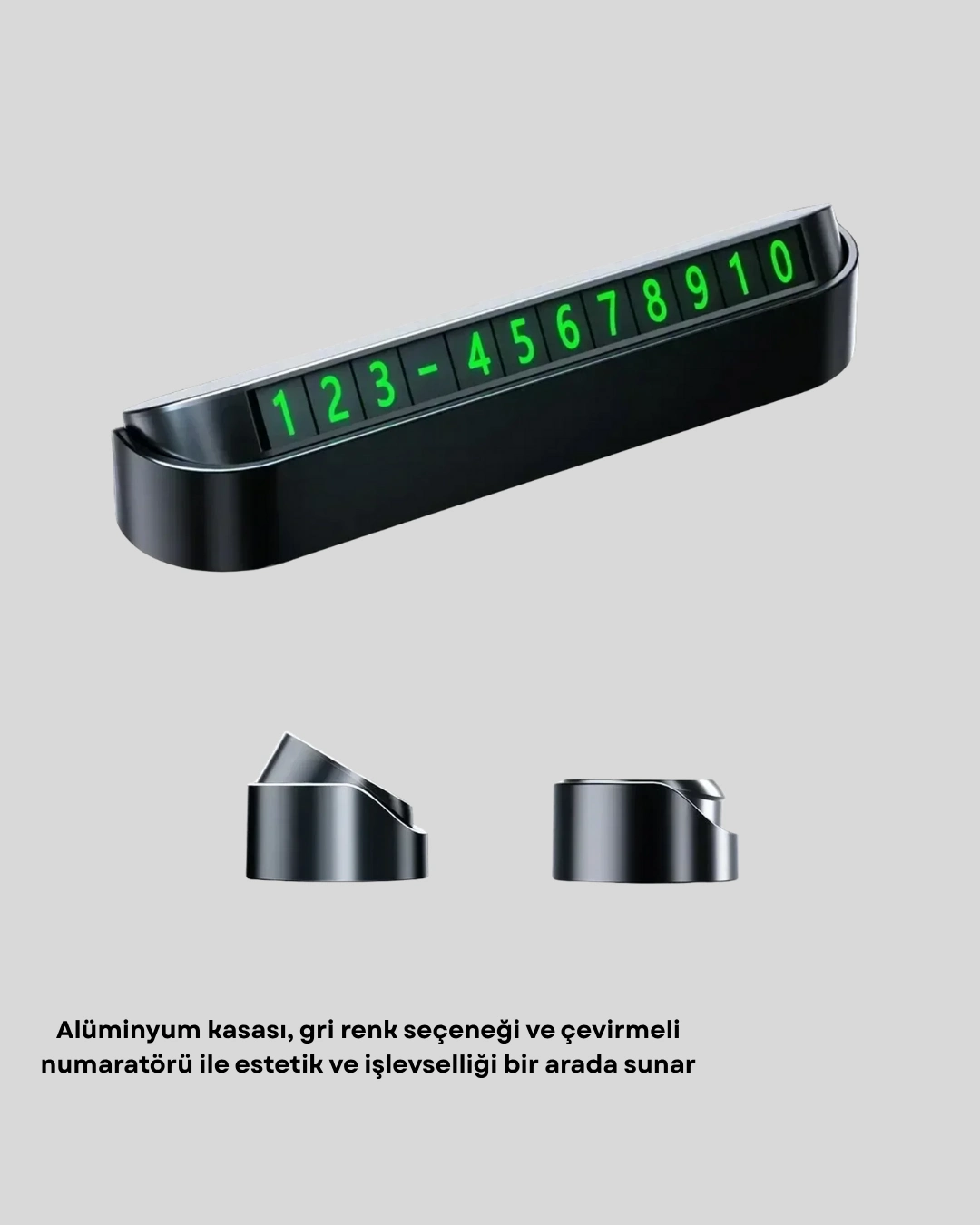 Modern Gri Alüminyum Araç İçi Telefon Numaratörü