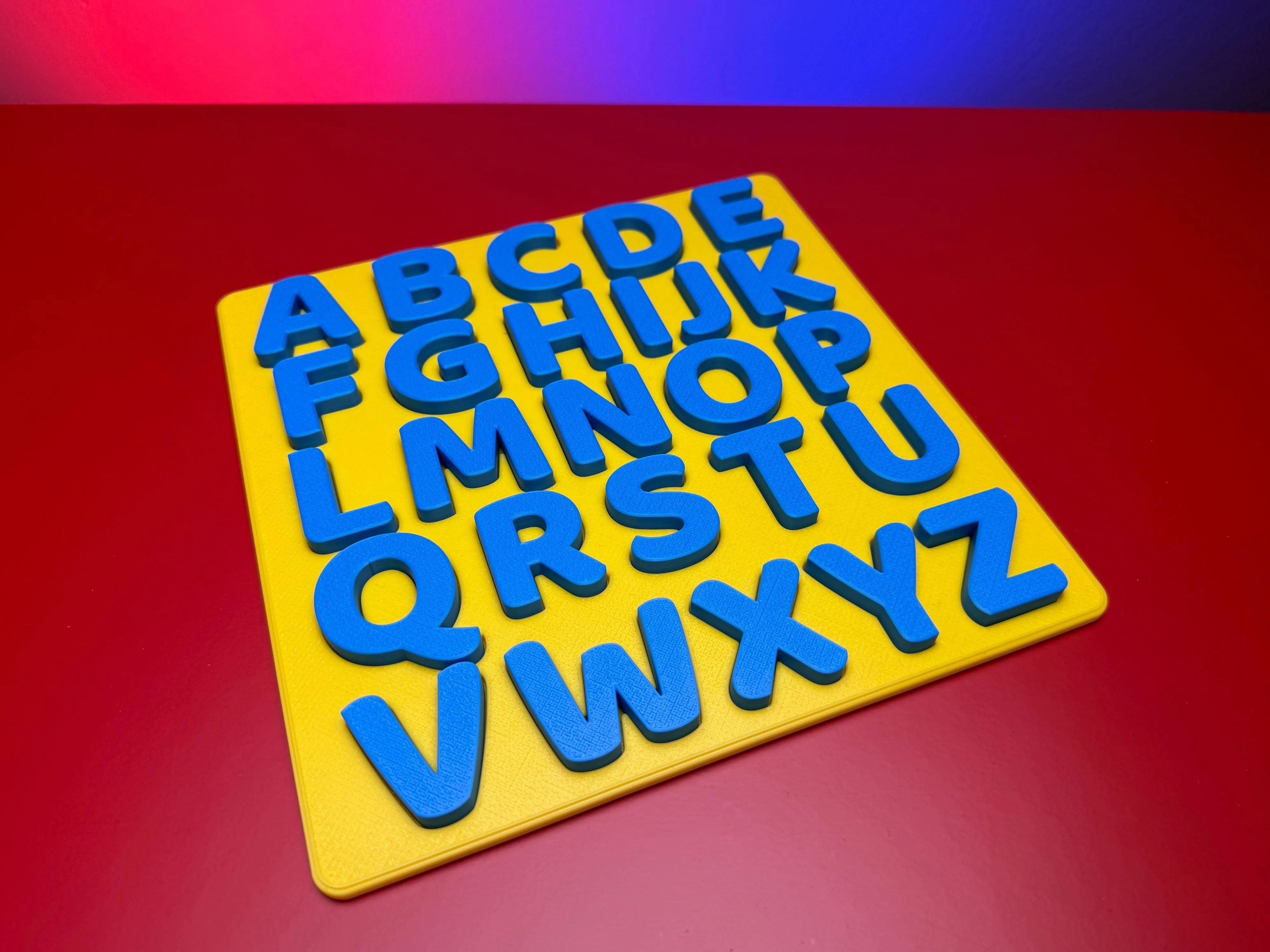 3D Baskı A-Z Büyük Harf Alfabe Puzzle - 26 Parçalı Eğitim Seti