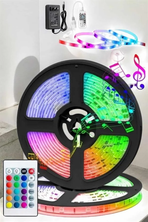 Led Işık 5 Metre Şerit Led RGB Işıklı