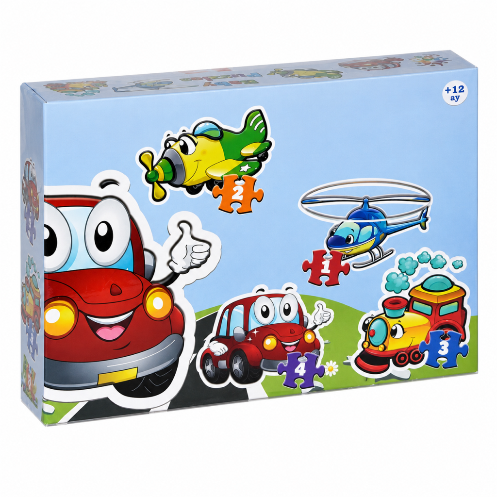 LCBYB00 Kids Baby Puzzles - Taşıtlar / 2+2+3+4 Parça Puzzle / +1 yaş