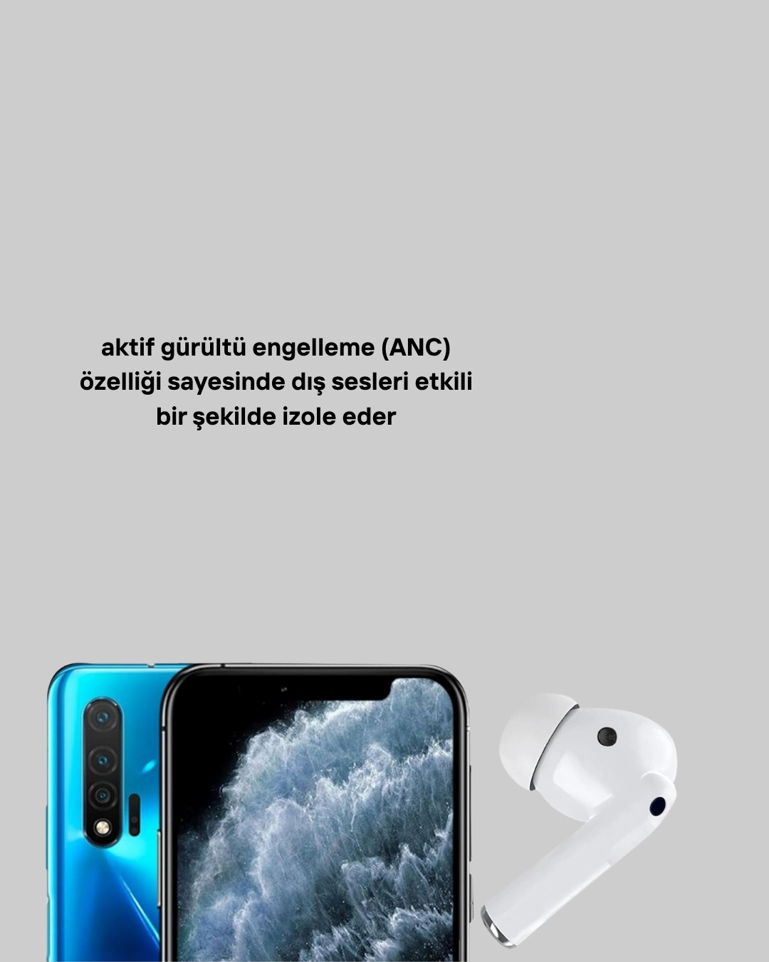 Kablosuz Bluetooth Kulaklık Type-C Hızlı Şarj ile Gürültü Engelleme