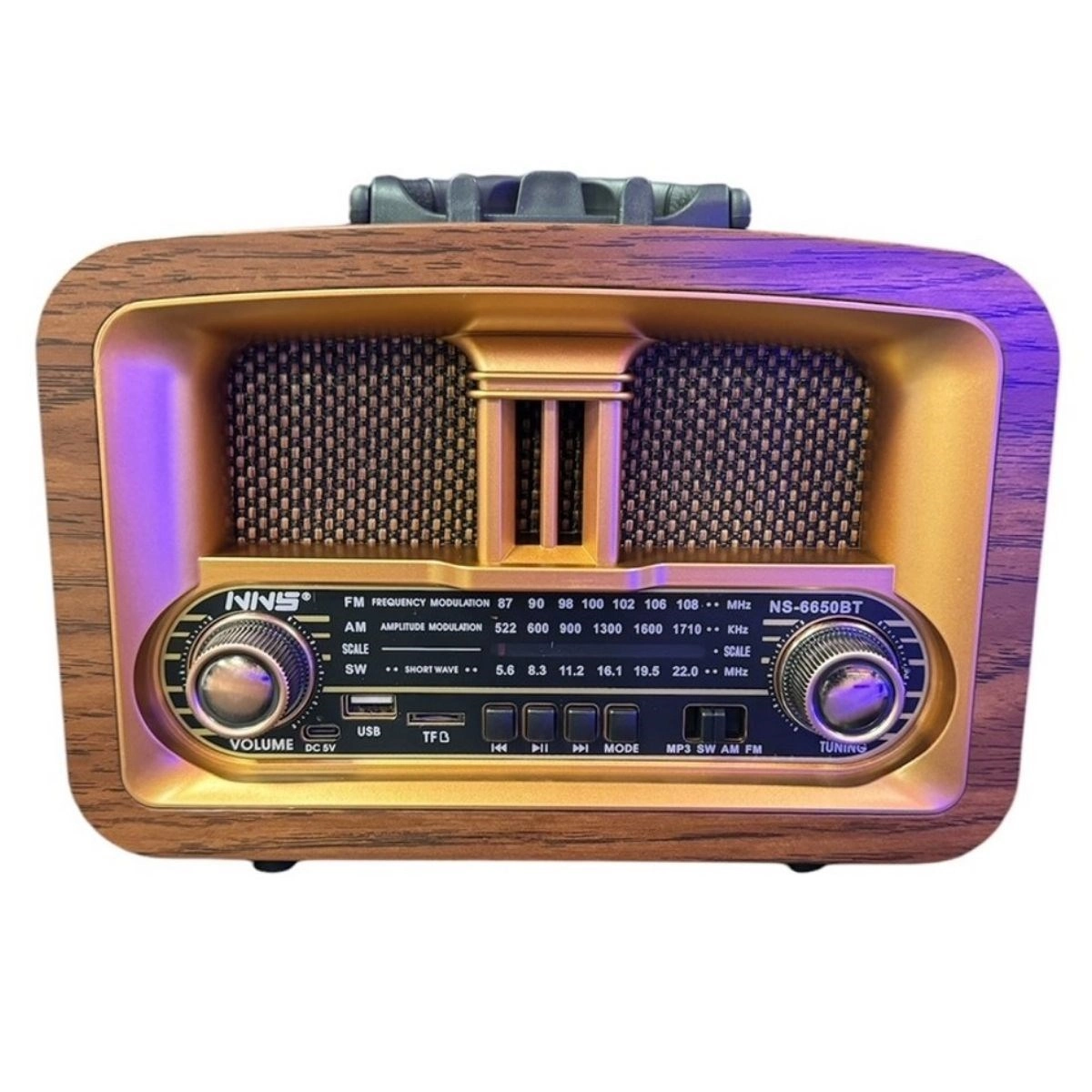 Retro Tasarımlı Taşınabilir AM FM SW Radyo USB ile Şarj Edilebilir