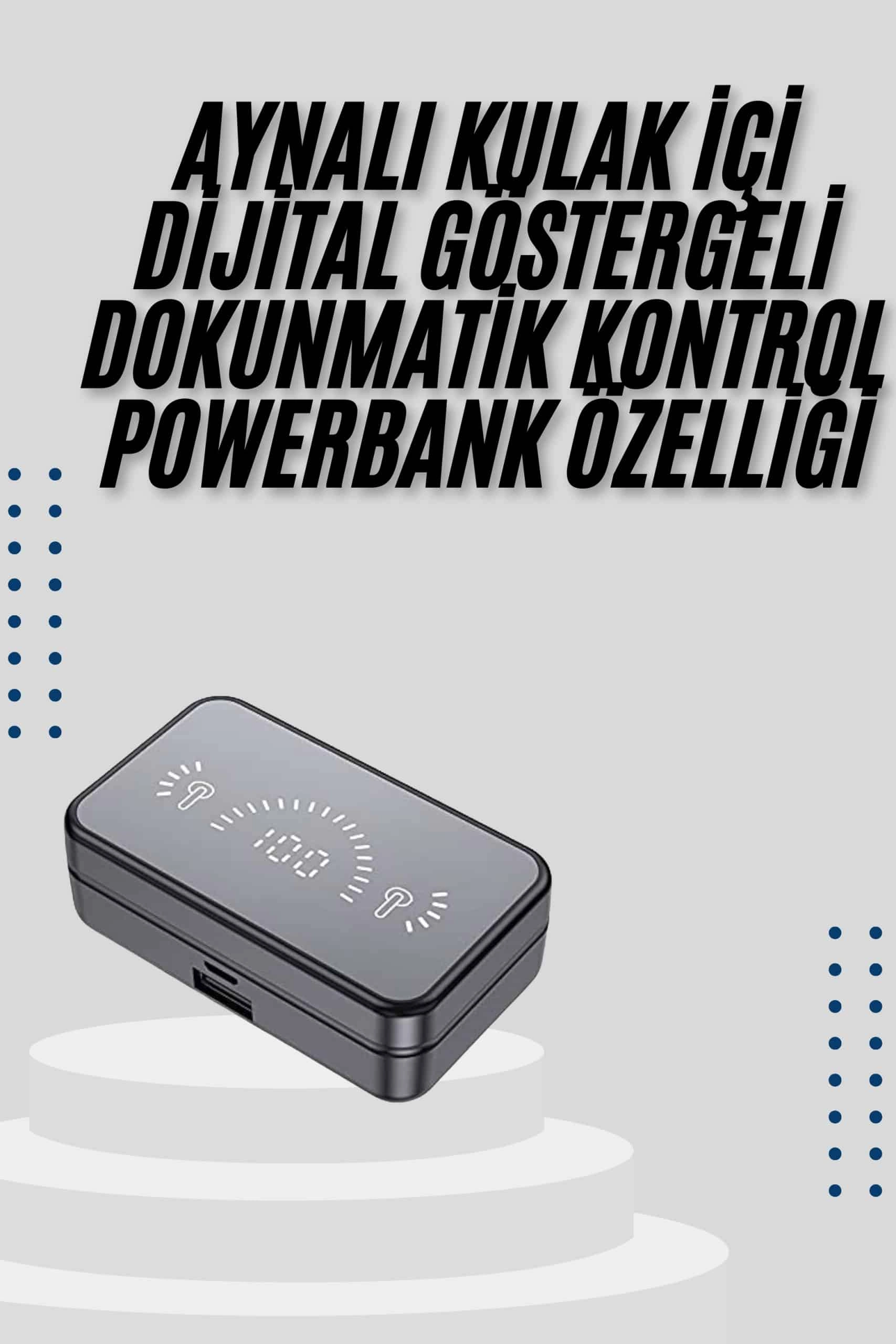 Kablosuz Bluetooth Kulaklık Yüksek Basslı 2000 mAh Şarj Kutusu