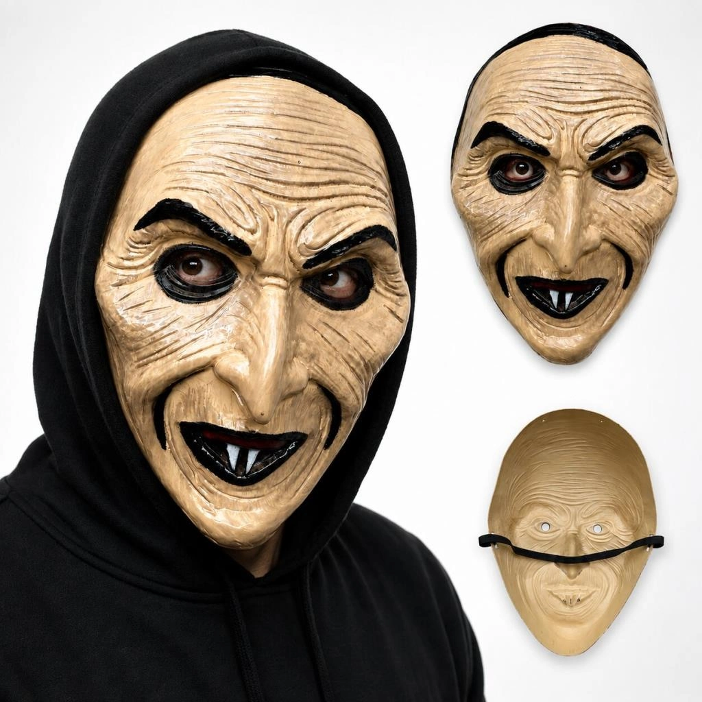 Korkunç Yaşlı Kadın Sivri Burunlu Maske 1 Adet