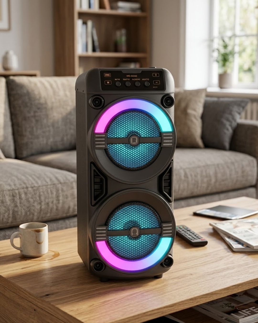 Taşınabilir Bluetooth Hoparlör RGB Işık Efektli Stereo Ses