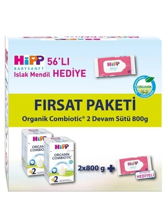 Organik Bebek Sütü 800 Gr 2 Adet Islak Mendil Hediyeli