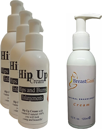 Hintohu Hipup Hip Enlargement Cream Kalça , Vücut Kremi 120 ml 3 Adet+Breastgain Toparrlayıcı GöğüsBakım Kremi