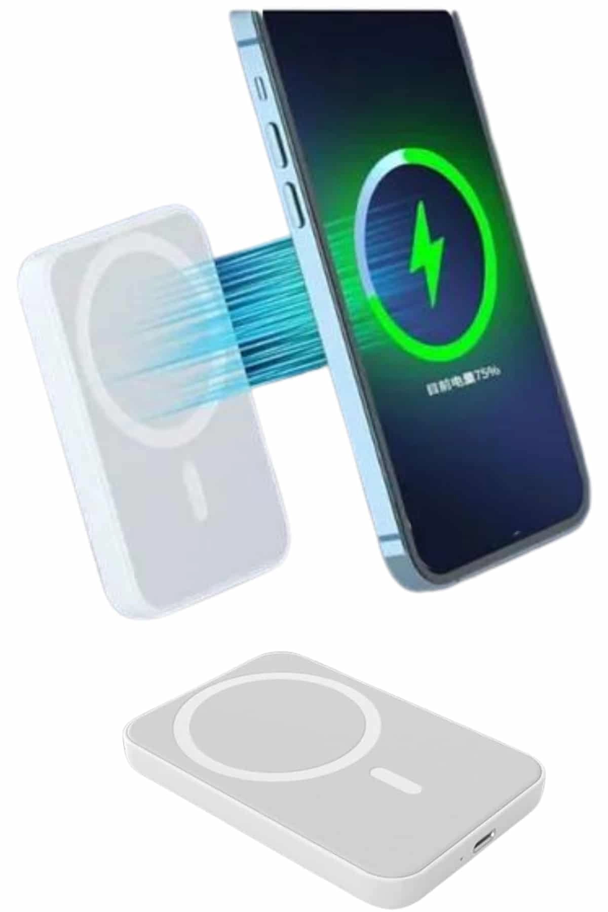 MagSafe Uyumlu 5000 mAh Kablosuz Şarj Powerbank