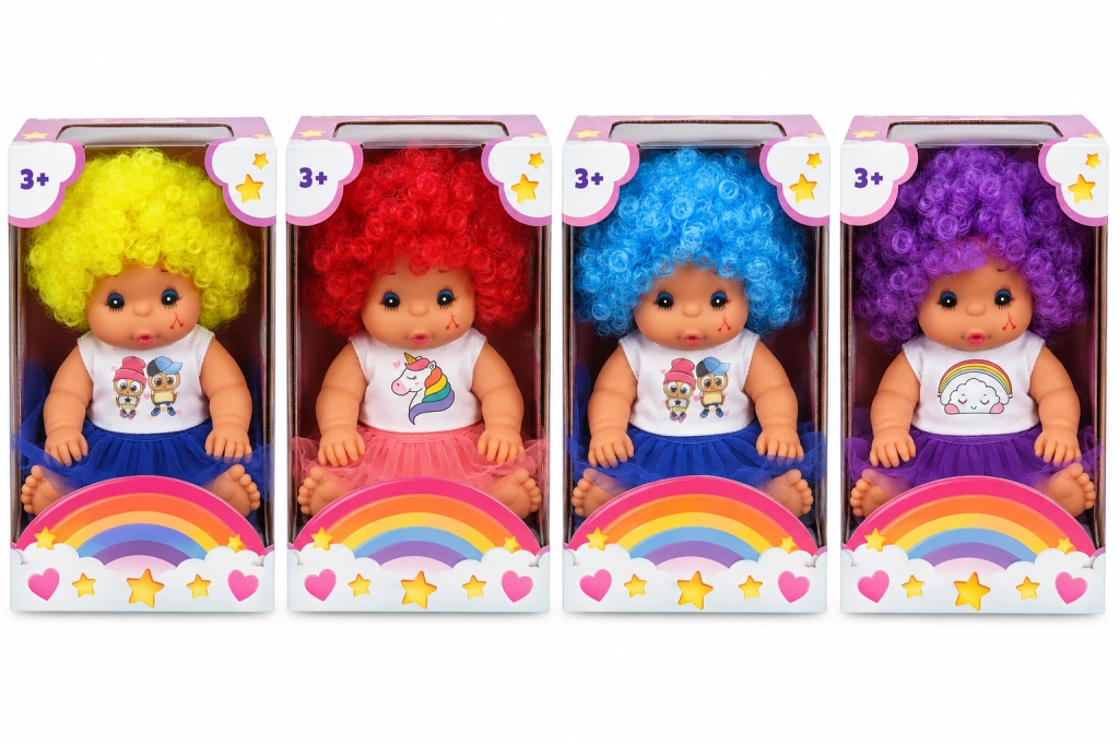 Kıvırcık Saçlı Bebek 23 cm - Tek Adet