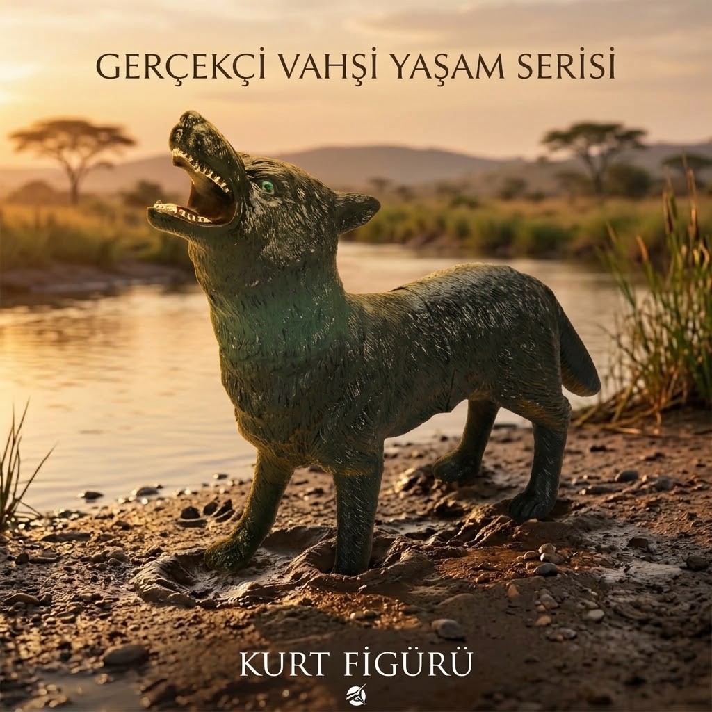 Yumuşak Soft Sesli Vahşi Hayvanlar Dünyası 27 cm - Kurt