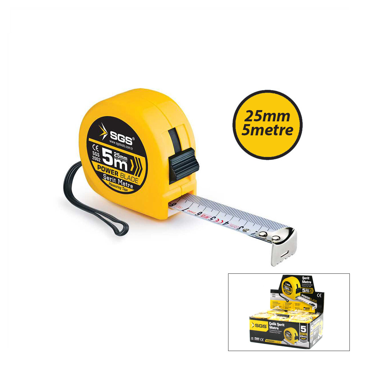 12 Adet 5MT X 25MT Stoplu Şerit Metre