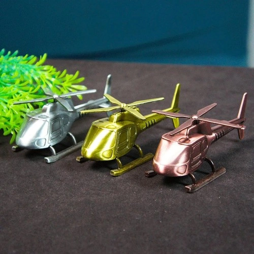 Şık Vintage Dekoratif Metal Helikopter 12.5 cm