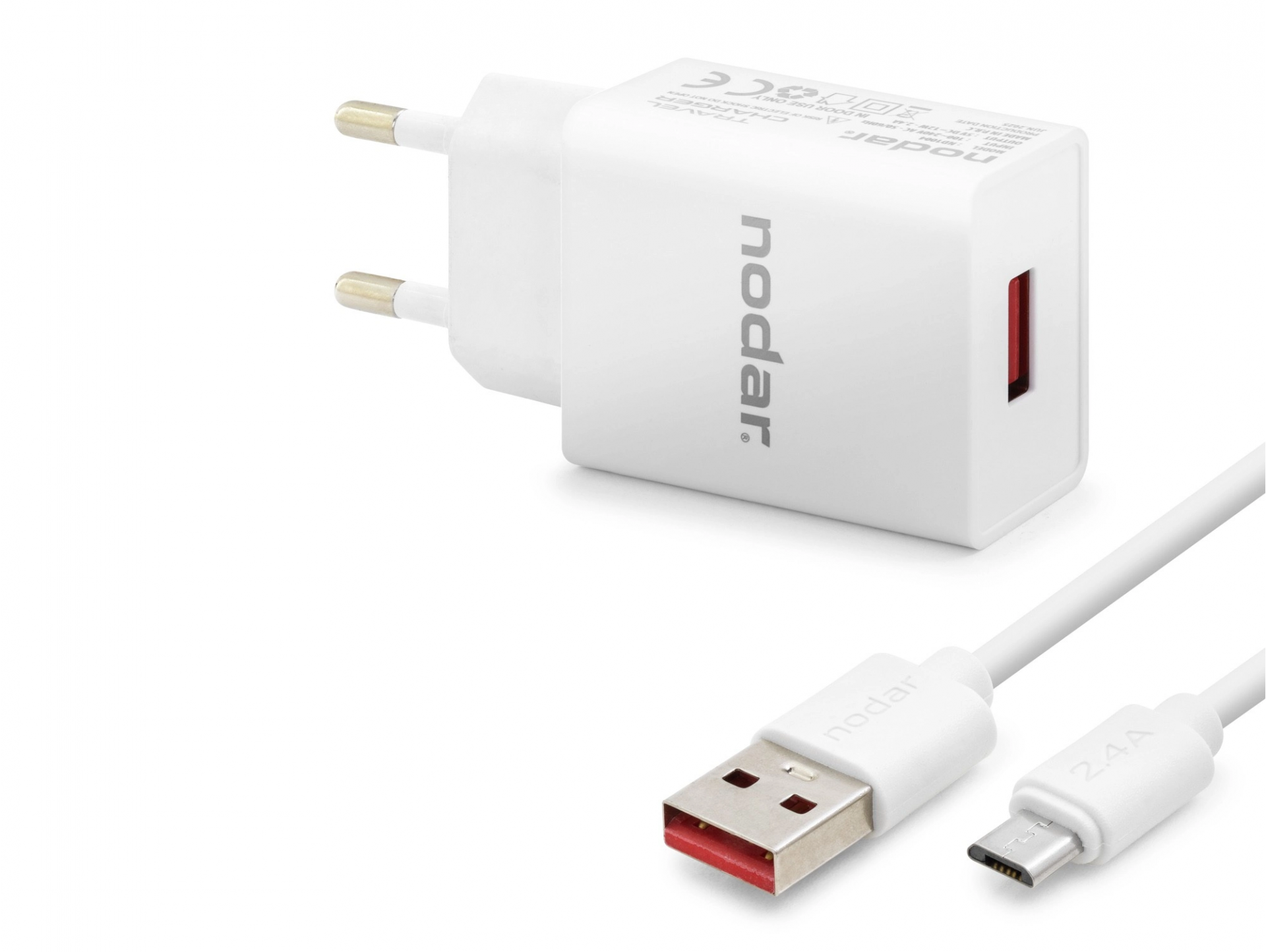 Hızlı Şarj Seti 12W 2.4A 1 M Micro USB Adaptörlü Beyaz