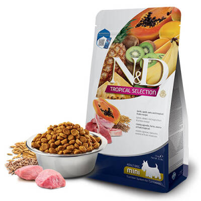 N&D Tropical Selection Kuzu Etli ve Tropikal Meyveli Mini Irk Yetişkin Köpek Maması 1,5 Kg