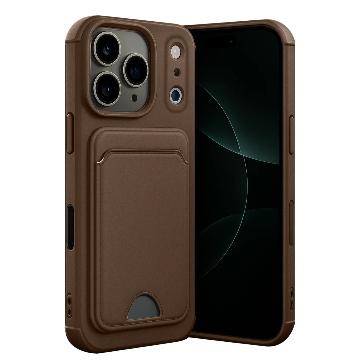 Apple iPhone 17 Pro Max Kelvin Kartvizitli Silikon - Kahverengi