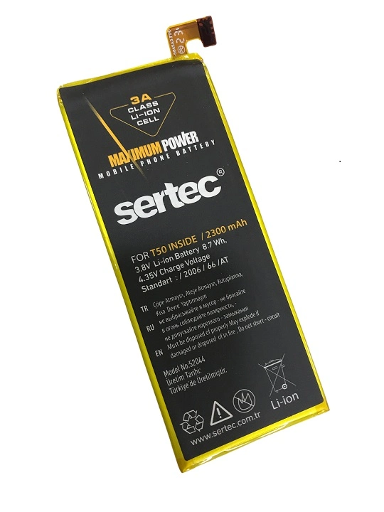 Yüksek Kapasiteli Batarya 2300 mAh Turkcell T-50 Uyumlu
