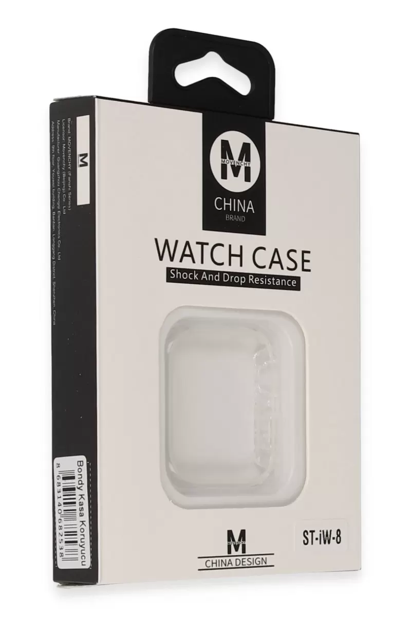 Movenchy Apple Watch 45mm Uyumlu Bondy Kasa Koruyucu - Beyaz