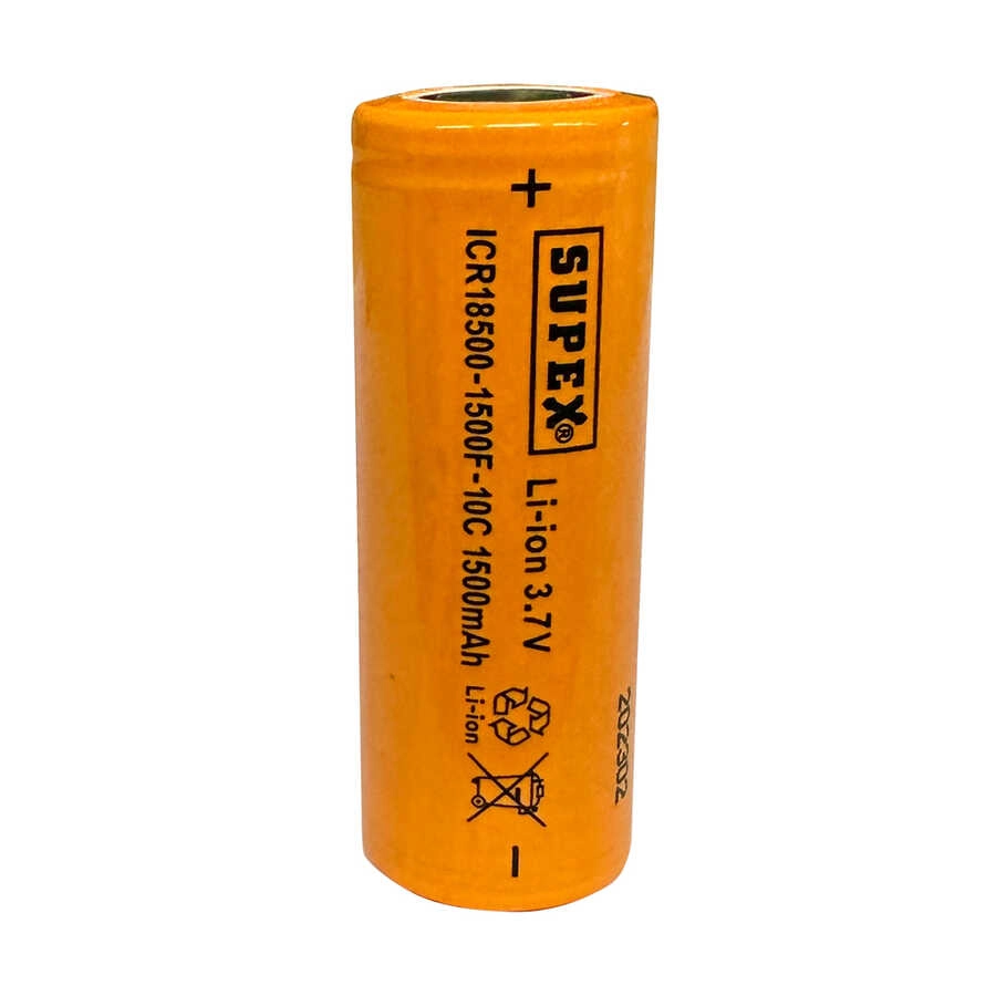 ICR18500-1500F-10C Lityum Ion 3.7V 1500mAh 10C Deşarj Akımı Düz Kafa Pil