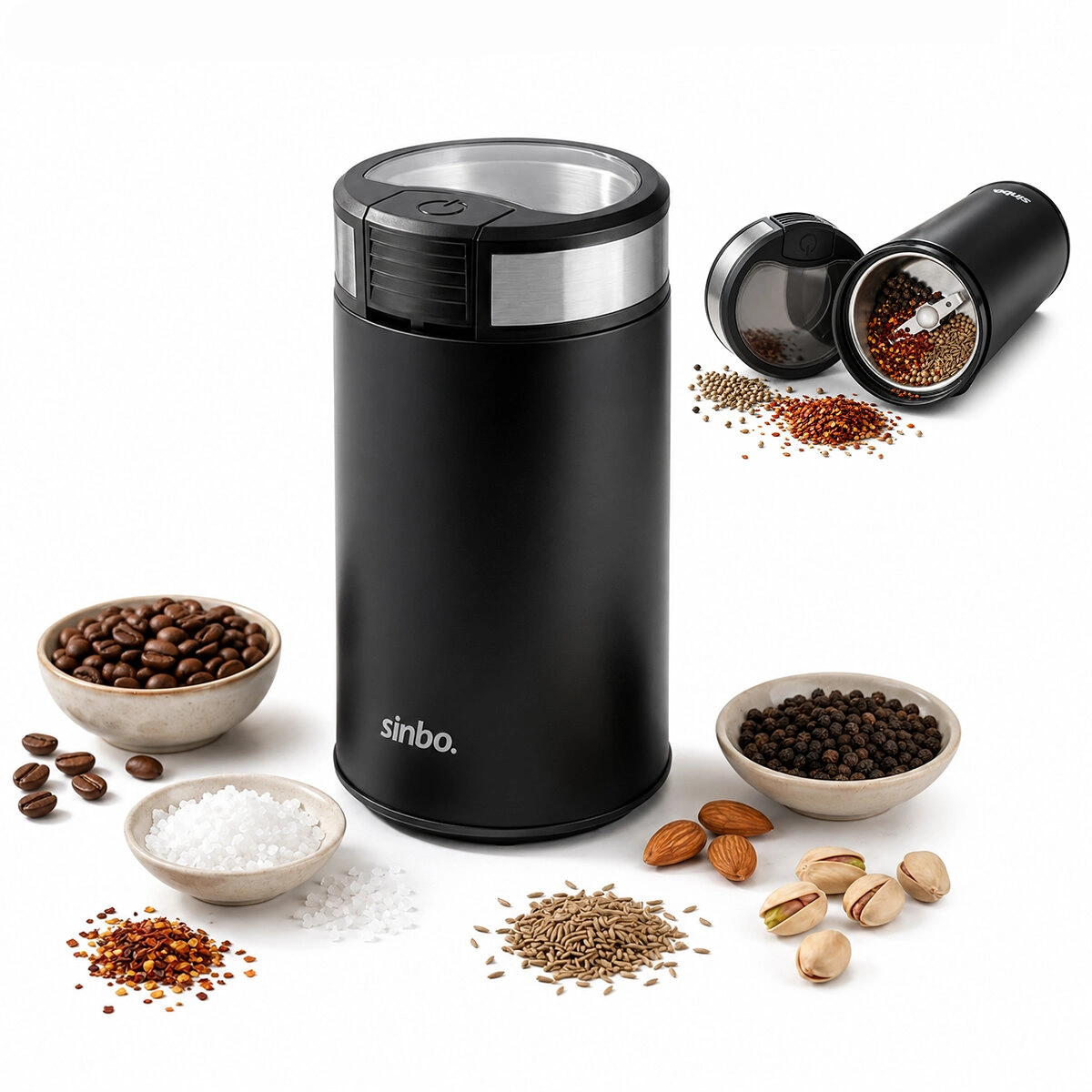 KAHVE - BAHARAT ÖĞÜTÜCÜ MAKİNE 2 BIÇAKLI ÇELİK ÖĞÜTME HAZNESİ 50GR ÖĞÜ