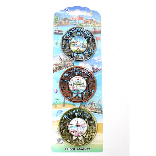 Temalı Metal Magnet 3'lü Set (İstanbul Model)