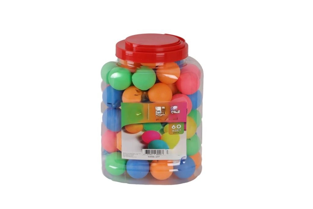 Renkli Karışık Pinpon Topu 60 mm 24'lü Set