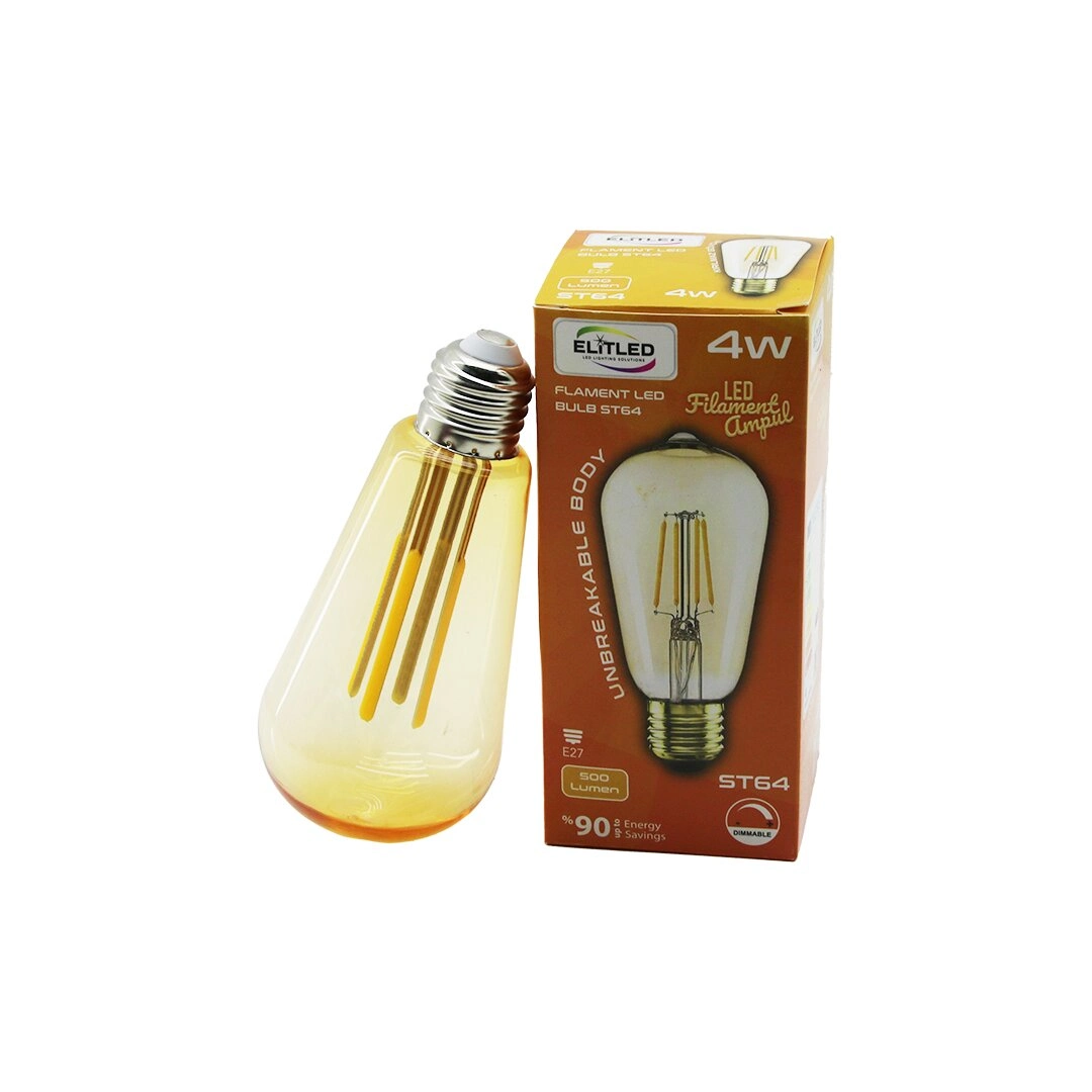 Rustik Gold Renkli E27 4W Flament LED Ampul 500 Lumen