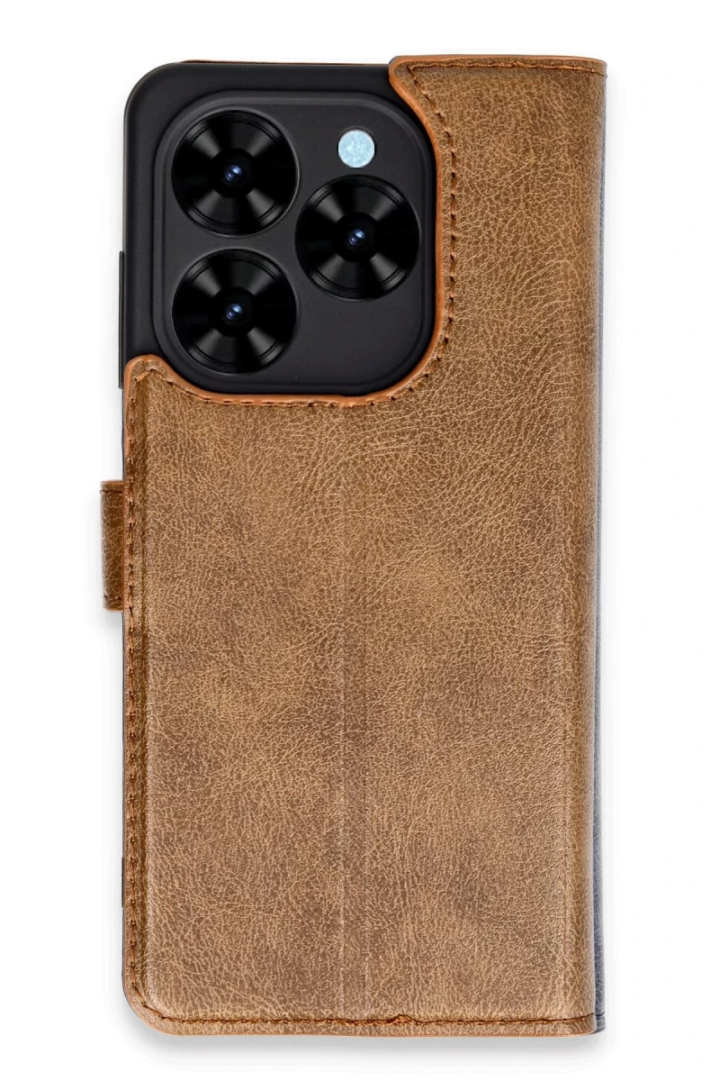 Tecno Spark Go 2024 Kılıf Trend S Plus Kapaklı Kılıf - Taba