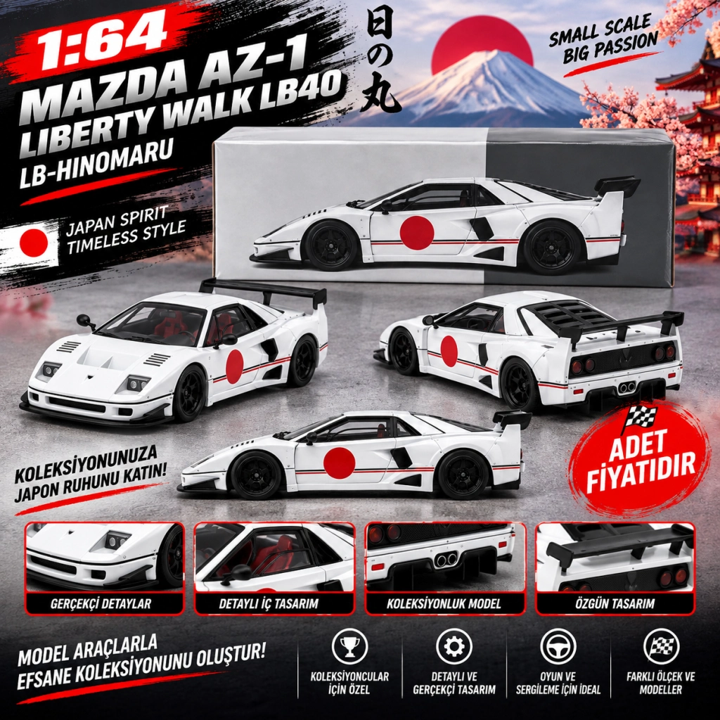 Mazda AZ-1 Liberty Walk LB40 LB-Hinomaru 1 Adet