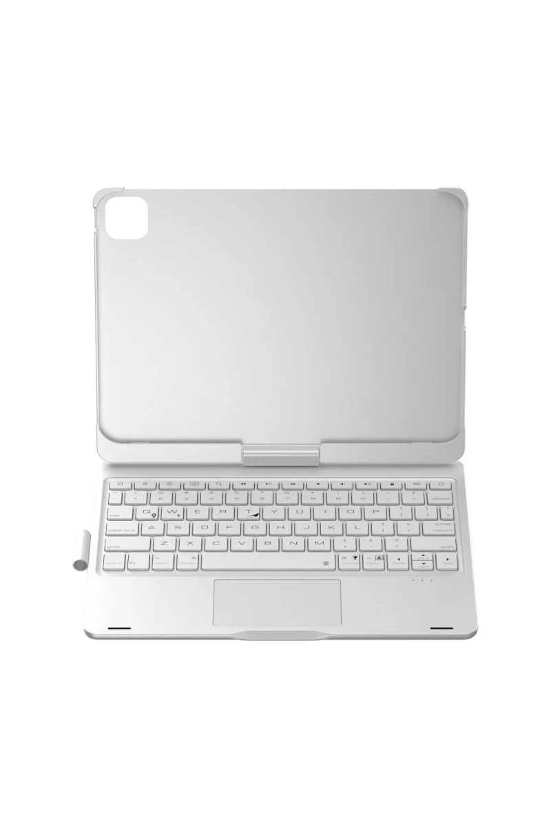 Apple iPad Pro 11 (2024) F11 ATS Kılıf Magic Dönen Klavyeli Tablet Kılıf - Gümüş