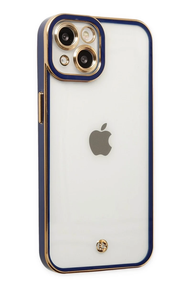 Apple iPhone 14 Plus Uyumlu Kılıf Liva Lens Silikon - Mavi