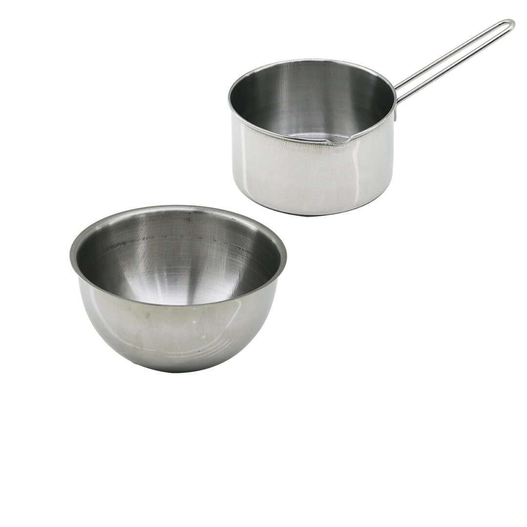 Paslanmaz Çelik Sütlük ve Sosluk Seti 14 cm ve 17 cm Derin Kap