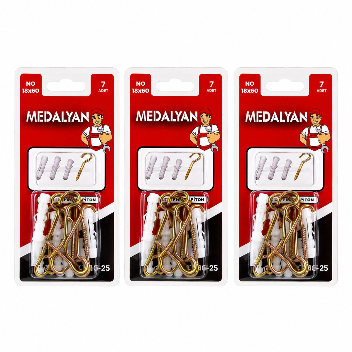 Açık Piton Dübel 18x60 mm 84 Adet Set